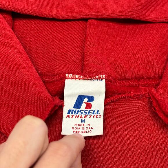 Vintage Y2K Russell Athletic Ohio State OSU Buckeyes Red Mens M‎ Pullover Hoodie - Picture 4 of 11